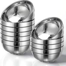 Stainless Steel Polished Bowl, Japanese Style Soup Bowl, Rice Bowl, Stackable Bowl, Durable And Easy To Clean, Daily Dining Bowl, Food Bowl - Silver - View 9
