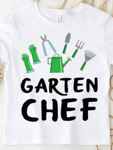 T-Shirt mit deutschem Text "Gartenarbeit" im Y2K-Stil, lockere Passform, Unisex, für Männer und Frauen, Streetwear für Strand, Fotografie und Urlaub, bequem. - Weiss - Übersicht 4
