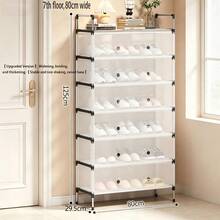 Simple Shoe Rack, Entryway Shoe Rack, Home Dorm Storage Rack, Hallway, Corridor, Bedroom, Multi-Layer Dust-Proof Shoe Rack, Large Capacity Shoe Cabinet, Shoe Storage, Shoe Organizer, Space-Saving Shoe Cabinet, Storage Rack - Multicolor - View 12