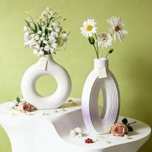 Geometric Vase Silicone Mold, Modern Wavy Round Oval Ceramic Texture Vase Mold, DIY Concrete Cement Plaster Planter Mold, Suitable For Epoxy Resin Casting Home Desktop Decoration - Multiple Styles - View 4