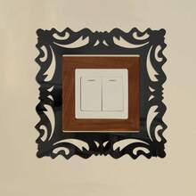 4pcs 15x15cm Switch Wall Stickers, Mirror Style Frame Design - Self-Adhesive Stickers, Suitable For Home Decor, Living Room, Shop, Bedroom Wall Decoration - Multicolor - View 4