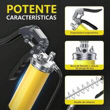 Pistola Engrasadora Neumática MURAMAUDI 7000 PSI Kit 18 Pzs con Manguera 45 cm - A - Ver 4