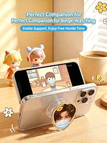 Custom Acrylic Phone Airbag Stand, DIY Photo Customized Back Sticker, Pet Star Cartoon Peripheral Customized Phone Support Bracket, 360° Rotating Telescopic Support Bracket, Fan Support Gift Couple Pet Customized - Multicolor - View 6
