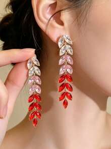 1 Pair Of Fashionable Personalities Long Style Temperament Earrings Suitable For Women's Daily Commuting ﻿ ﻿ - Champagne - View 9