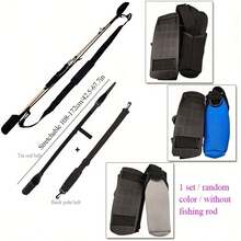 68 Inch Extended Fishing Rod Protective Bag - Fishing Rod Strap - Adjustable, Portable, Durable Fishing Rod Holder - Black - View 10