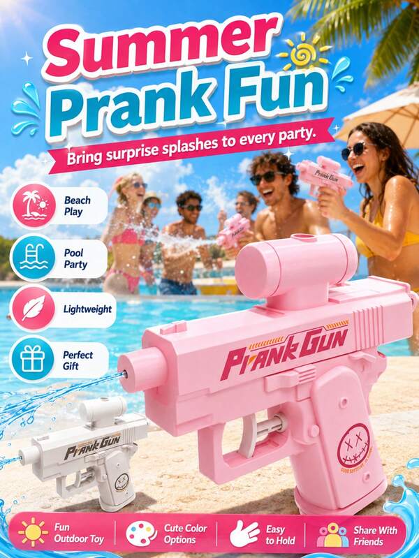 Reverse Shooting Prank Water Gun Toy, Hidden Spout Handheld Squirt Gun, Long Range Leakproof Summer Water Battle Prop, Funny Party Interactive Trick Toy Gift For Teens And Adult Women