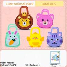 "Look What I Made!" – 5-Piece Beginner Sewing Kit For Toddlers 3-8, DIY Handbag & Ornament Craft, Plastic Needles, Great Learning Gift - Handbag Sewing 5-piece Set - View 9