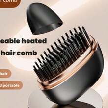 LUYAO Mini Wireless Hair Straightener Comb For Bangs, Small Portable Hair Straightener Comb, Rechargeable USB Portable Hair Straightener Comb, Mini Hot Comb - Black - View 4
