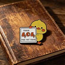 1Pc Cute 404 Error Animal Enamel Pin Funny Cartoon Black Cat Bunny Duck Brooches For Programmers Backpack Clothes Decor Daily Jewelry Gift - Multicolor - View 4