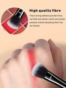 8pcs Makeup Brush Set, 6pcs Facial Makeup Brushes And 2pcs Teardrop-Shaped Velvet Powder Puffs, Soft Synthetic Bristle Makeup Brushes, Suitable For Blush, Contour, Highlighter And Setting Powder - Multicolor - View 7