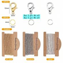 QIAO DIY Chain-Making Kit, Including Gold, Silver, And Gunmetal-Black Chains, Lobster Clasps, And Jump Rings, Suitable For Making DIY Necklaces, Bracelets, - Multicolor - View 3