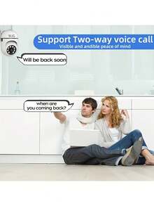 WJG 1or2/4cs 1296P WiFi Surveillance Camera, Intelligent FHD Monitoring, Camera With 360 °/90 ° Pan/Tilt, One Click Voice Call, Two-Way Voice - White - View 8