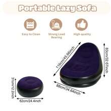 Inflatable Sofa, Soft Lounger With Footrest, Inflatable Sofa For Living Room, Outdoor Travel, Camping, Easy To Use - Purple - View 5