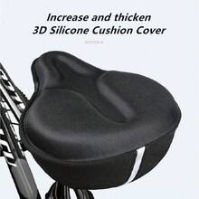 1pc Bicycle Thickened & Widened Comfortable Breathable Foam Saddle Cover, Outdoor Cycling Bike Seat Cover - Black - View 2