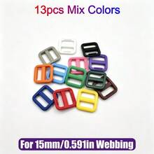 HSDOUBLE 13pcs/Pack Multi-Color Plastic Tri-Glide Slider Buckles, 10/15/20/25mm Webbing Buckles, Suitable For Pet Leashes, Backpacks, DIY Sewing - 13pcs - View 13