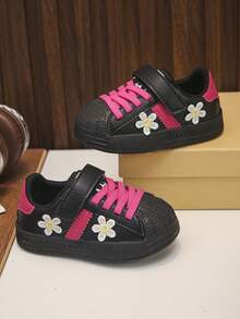 Black & White Infant Shell Toe Sports Shoes - Non-Slip Soft Sole - Hot Pink - View 5