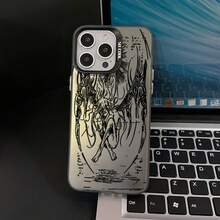 [شحن في الموقع خلال 24 ساعة] غطاء هاتف محمول Fundas Apple The Black Angel متوافق مع الموديلات 16، 15، 14، 13، 12، 11 Pro Max، X، XR، XS Max، 8 و 7 Plus، مع واقي خلفي مطفي مقاوم للسقوط. هدية مثالية - صورة واحدة - مشاهدة 6