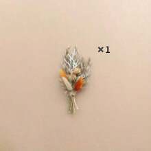 1/3/7/12Pcs Boho Cute Mini Artificial Flower Bouquets, Cake Toppers, Letterbox Gifts & Wedding Bridal Table Decor Wedding Scene Decoration - Orange - View 11