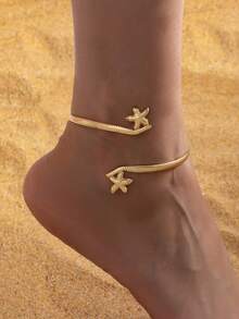 1pc Exaggerated Ocean Style Women's Starfish Arm Cuff - Golden Yellow - View 2