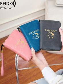 FOREVER MIYIN RFID Blocking Zipper Around Passport Holder With Wrist Strap, Multi Slot Passport Holder Document Organizer, Travel Essentials For Flight & Vacation - Multicolor - View 11
