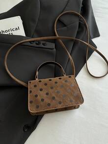 Bowknot Vintage Solid Color Polka Dot Versatile New Small Square Bag Women Elegant Personalized Mini Premium Crossbody Bag - Brown - View 10