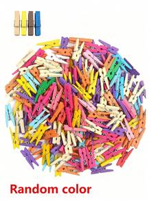 12/50/100pcs Small Colorful Wooden Clips, Photo Hanging Clips, Cute Memo Clips, Clothes Clips, Sealing Clips, Wooden Photo Clips, Suitable For Arts And Crafts, Multi-Functional DIY Decoration - Colorful Wooden Clips - View 11