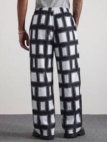 MAISONFOX Men's Plaid All-Over Print Casual Straight Leg Sports Long Pants - Multicolor - View 2