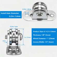 2/4Pcs Heavy Duty Fixed Pulley Detachable Pulley Block Kit Wall-Mounted Pulley Loading 176 Lb For Sliding Gate And Wire Rope - Silver - View 11