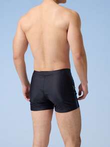 361degree 361° Men's Square Leg Swim Trunks With Drawstring Waist, Fits Multiple Waist Sizes Black - Black - View 2