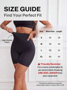 FLARIXA Seamless High Waist Tummy Control Shaping Shorts, Body Shaping Underwear, No-Show Curve-Enhancing Slimming Panties, Anti-Roll Safety Shorts - Black - View 3