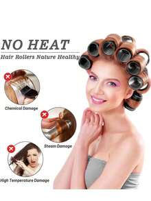 24pcs Curly Hair Styling Set, Includes Hair Clips And Self-Adhesive Curlers, Suitable For Long, Medium, Short Hair And Bangs. DIY Curling Tools, Ideal For Salon Use, Perfect Gift For Back To School Season. - Black - View 6
