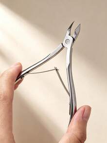 2pcs/1pc Multi-Function Cuticle Nipper Nail Art Set, Professional Stainless Steel Cuticle Pliers, Suitable For Home, Travel, Salon, Nail Tools, Nail Supplies, Essential For Nail Technicians, Cuticle Care, Gift For Women - Silver - View 2