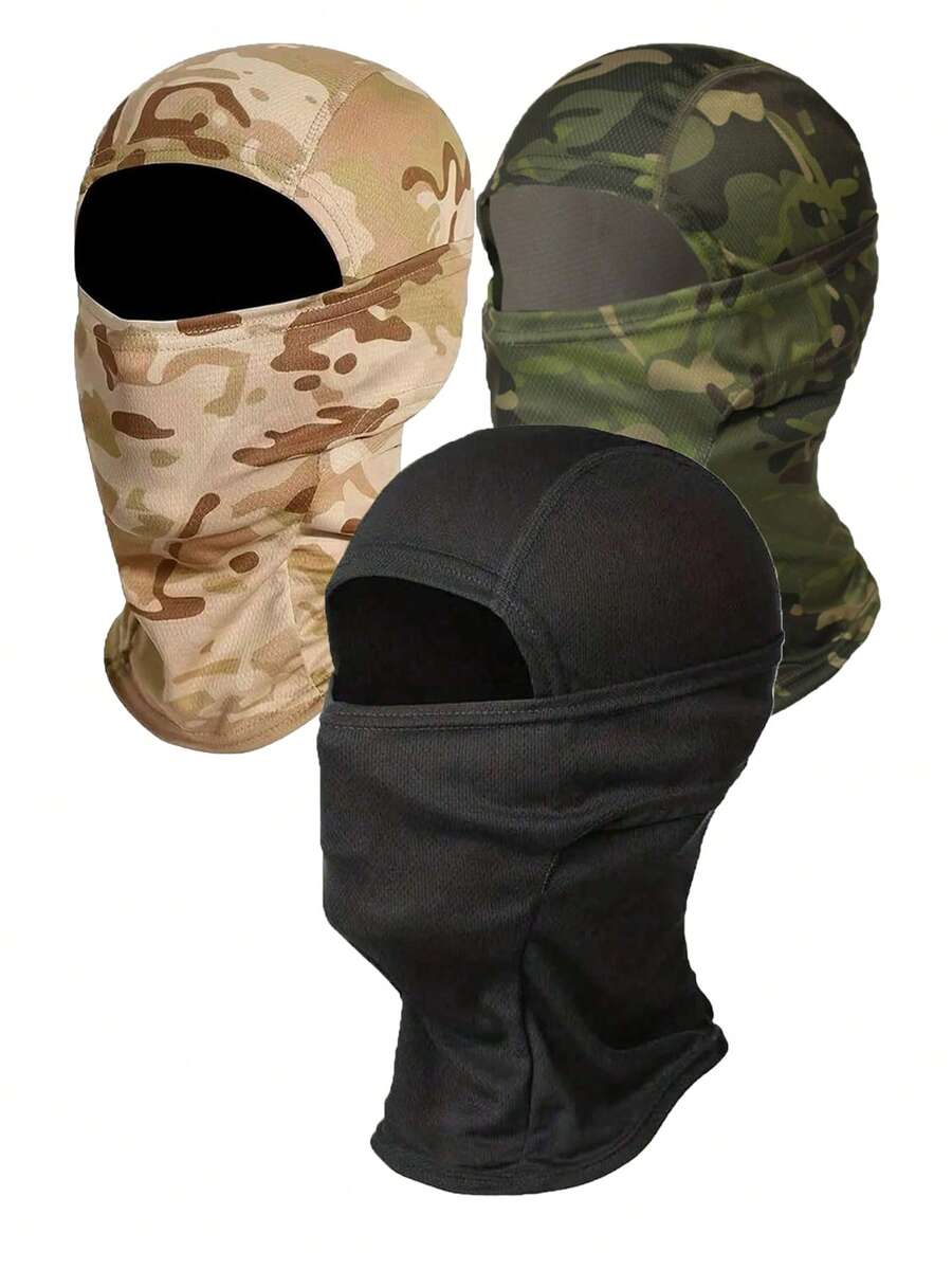 1pc Unisex Balaclava Hood Single Hole Full Face Mask, Suitable For Daily Wear, Outdoor Activities, Cycling And More - Multicolor - View 1