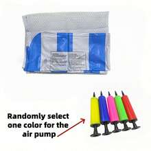 2pcs Inflatable Foldable Floating Pool Party Water Hammock Air Mattress PVC Striped Water Floating Air Cushion (Pump Color Random) - 彩色 - 查看 7