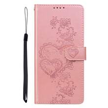 GLANDOTU Funda de teléfono de cuero PU con relieve, diseño de billetera con ranura para tarjeta, apta para múltiples marcas y modelos de teléfono, impermeable, a prueba de golpes, a prueba de caídas, a prueba de arañazos, protección de cobertura completa - Rosa - Ver 7