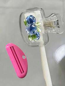 Travel Toothbrush Holder, Blueberry & Strawberry Pattern, Cute Cartoon Fruit Design, Toothbrush Rack - Cute Design For Travel And Home Storage With Transparent Lid, Compact Portable Design Easy To Carry, Protects Toothbrush Head, Dual Drainage And Ventilation Function, Suitable For Family, Camping, Hiking, Business Trip, Daily Use, Dorm And Travel | Cute Toothbrush Head Storage Rack, Suitable For Bathroom Storage, Suitable For Home And Dorm Use - Multicolor - View 11