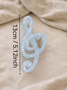 2pcs/Set Women's 13cm/5.12in Mint Green And Navy Blue Polka Dot Vintage Music Note Hair Clips, Fashionable Back Of Head Shark Hair Clips, Hair Accessories, Versatile, Elegant And Minimalist, Suitable For Daily, Casual, Party, Beach, Vacation, Hairstyle Design, Face Washing/Hair Washing, Makeup, Back To School, Clothing Accessories, Spring Hair Claw, Summer Hair Claw, Autumn Hair Claw, Winter Hair Claw, School, Back To School - Multicolor - View 2