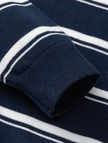 Balabala Kids Knit Sweater Soft Pullover Top Matching Family Style Comfortable Autumn Winter Wear - Blue and White - View 7