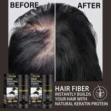 EELHOE 1/2/3 Pcs Dark Brown Hair Building Fibers - Instant Volumizing Thickening Powder With Natural Keratin, Hairline Concealer Fill-In Fibers For Thinning Hair, Strong-Hold Static Cling, For Men & Women, Perfect For Daily Use, Parties & Weddings - Rust Brown - View 7