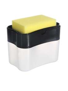Manual Liquid Soap Dispenser With Integrated Sponge Holder - Space-Saving Manual Kitchen Sink Organizer, Suitable For Dishwashing And Handwashing; Easy To Maintain, No Electricity Required; Durable Plastic Soap Pump And Sponge Holder; Compact Countertop Accessory; Perfect For Kitchen, Outdoor Camping, RV, Bathroom, Toilet And Patio; Ideal For Home, Home Cooks, Renters And Enthusiasts - One Size - View 10