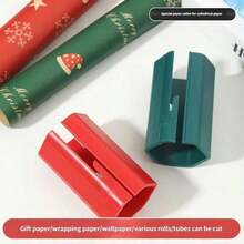 1pc Wrapping Paper Cutter, Holiday Party Cutting Tool, Paper Cutting Sliding Tool Set, Valentine's Day Gift Wrapping Cutting Supplies, Suitable For Handmade Crafts, Birthday Gift Wrapping, Gift Wrapping Rolls, Halloween, Christmas, Birthday Party And Other Occasions. - Multicolor - View 7