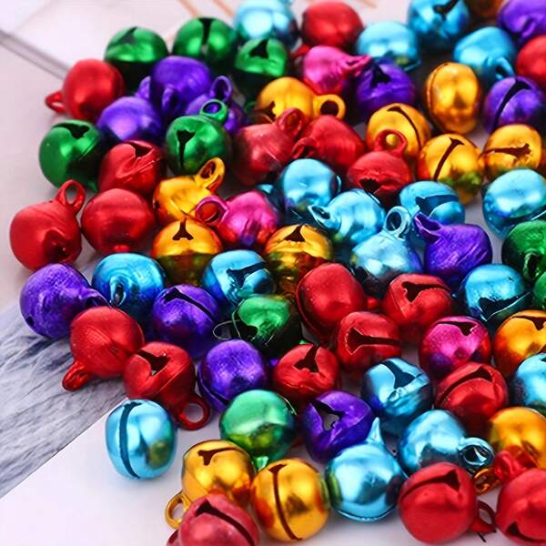 8mm Mini Jingle Bells Multiple Colors Cute Small Charms For Christmas Decor Bracelet Women Phone Chain DIY Jewelry