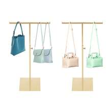 YUNRUX Handbag Stand, T-Shaped Adjustable Metal Handbag Holder, Handbag Rack With Two Hooks - 2pcs - View 1