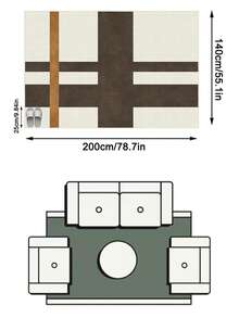 1件北歐現代極簡幾何設計長方形柔軟仿羊絨可機洗地毯，適用客廳、臥室、玄關、浴室、走廊、露台、廚房，室內/室外四季通用大尺寸地墊，居家裝飾 - 彩色 - 查看 17
