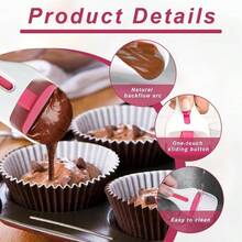 1/2PCS Cupcake Scoop Dispenser, Measuring Function, Non-Stick Surface, Independent Push-Pull Design, Suitable For Baking And Dessert Making, Basic Baking Supplies, Perfect For Making Cupcakes, Chocolate, Pancakes And Cookie Dough, Baking Accessories, Dessert Lovers, Kitchen Supplies And Kitchen Gadgets. - Multicolor - View 9