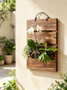 Deer Antler Fern Installation Board, Wooden Wall Flower Pot Hanging Plant Bracket Suitable For Vertical Plants, Orchids, Succulents (Rectangular) - Multicolor - View 5