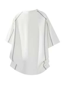 1pc Men's T-Shirt, White Waffle Texture With Rivet Decor, Waffle Knit Fabric, Loose Fit Stylish Design, American Casual Street Style, Suitable For Daily And Summer Wear - White - View 5