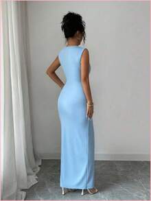 Women Short Dresses - Navy Blue - View 3