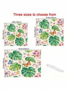 1pc Butterfly And Floral Print Design Sunshade, Outdoor Adventure Sunshade And Canopy, 2D Flat Printed Tent, Washable, Suitable For Garden, Camping, Beach And Other Multiple Scenarios, Comes With 4 Fixing Ropes And 4 Ground Stakes, Frame Not Included - Multicolor - View 10