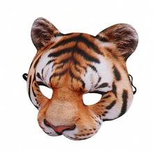 1件萬聖節EVA面具，化裝舞會/嘉年華角色扮演道具，半臉動物虎與貓面具，動物主題活動服飾配件 - 動物面具 - 查看 5